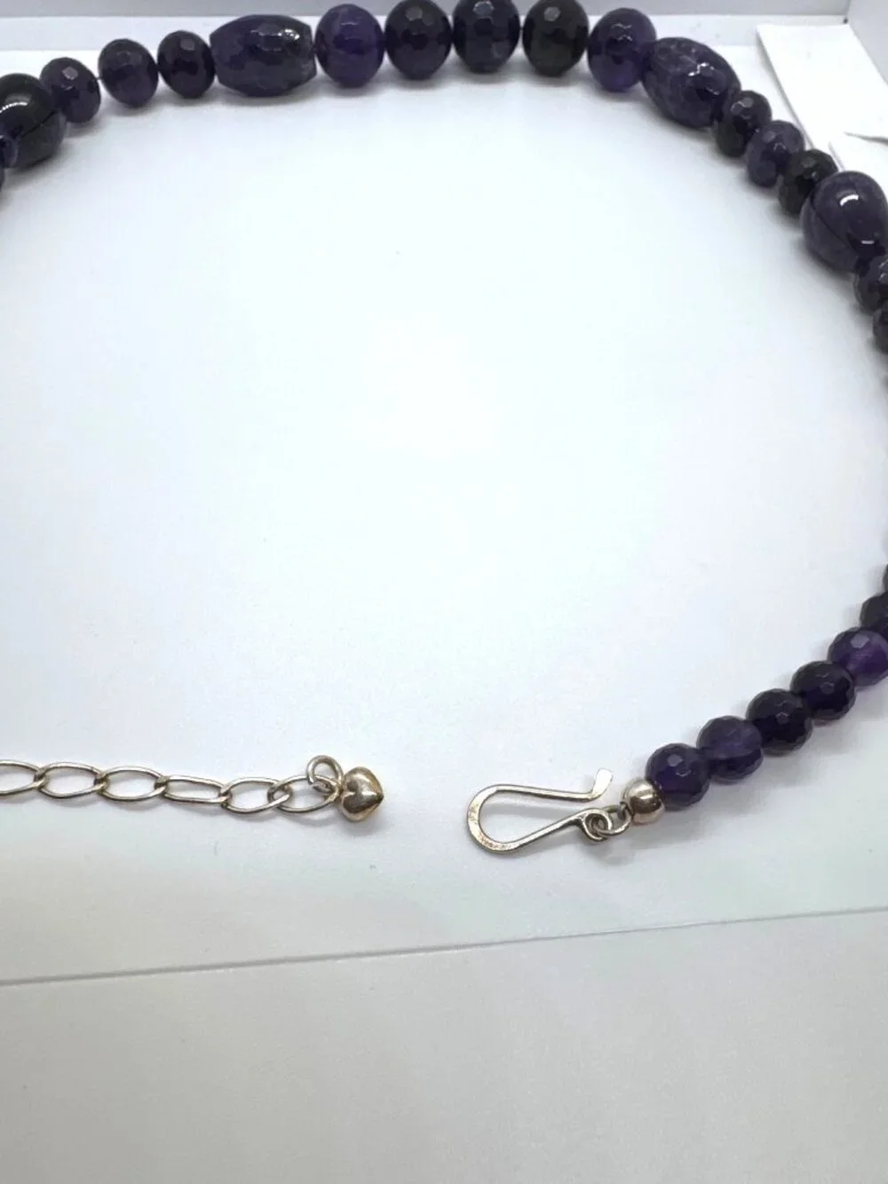 Jay King Amethyst Beaded Necklace Sterling Silver DTR Faceted 22” 96g Timeless